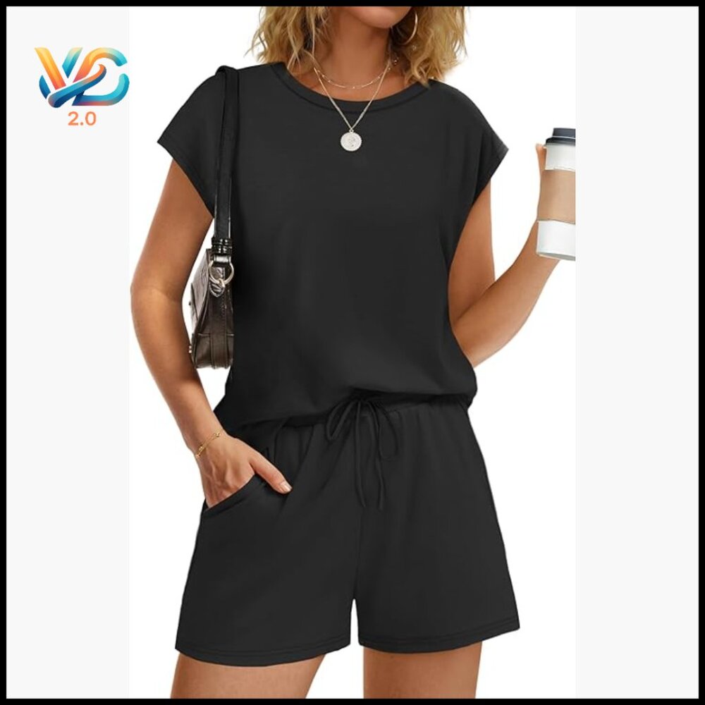 Large Polyester Blend Lounge Set With Pockets, Ca… - image 1